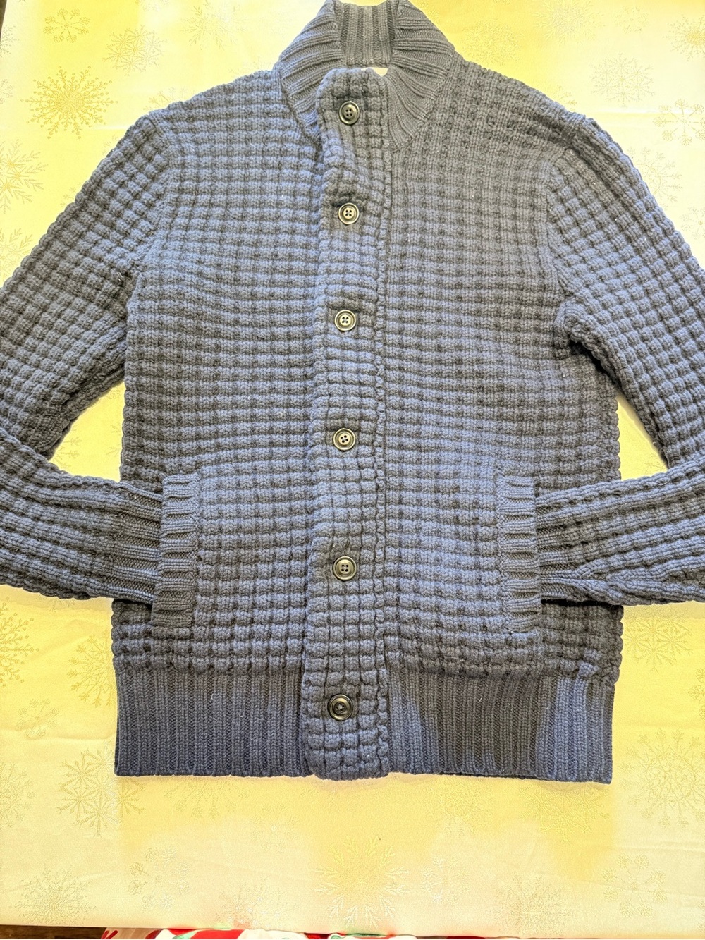 Bonobos Warwick Lambswool Full Zip Cardigan Navy Zip-Up Jacket Women’s Large *E*